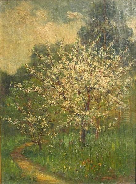 Blooming Tree Oil Painting by Bertha Stringer Lee