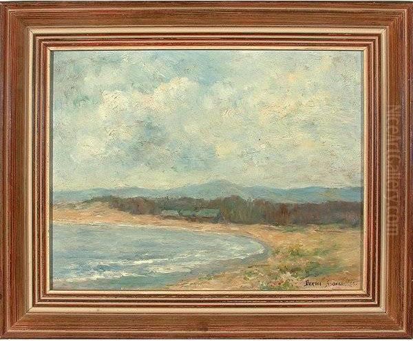 Monterey Coast With Buildings Oil Painting by Bertha Stringer Lee