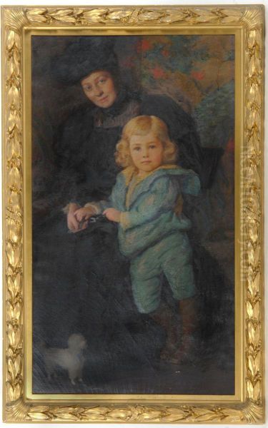 Portrait Of Maud M. Pond And Roger V. Pond Oil Painting by Ernest Lee