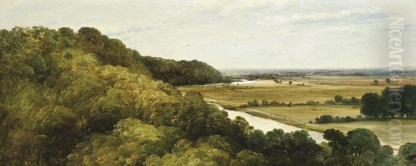 View Of Clifden Looking Towards Maidenhead Oil Painting by Frederick Richard Lee