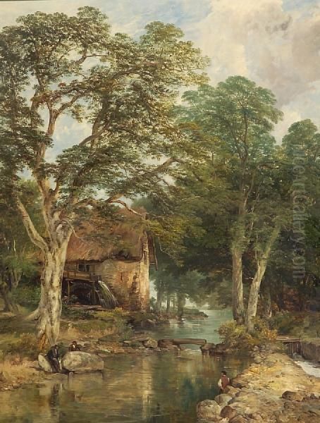 Beech Tree Mill Oil Painting by Frederick Richard Lee