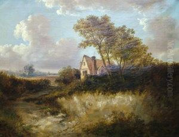 Cottage In A Landscape Oil Painting by Frederick Richard Lee