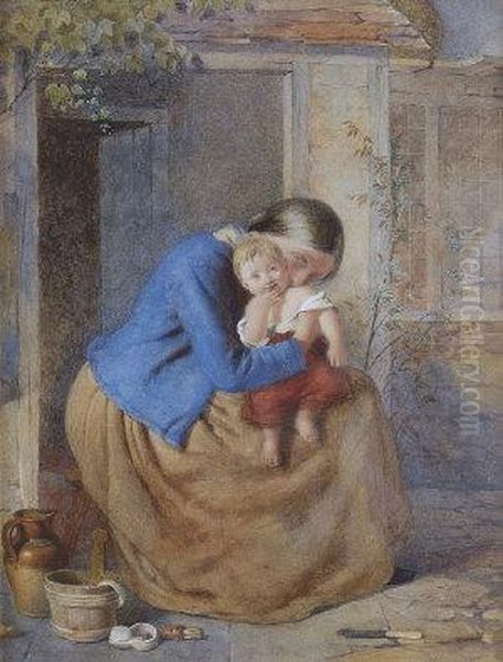 Mother And Child Oil Painting by William Lee