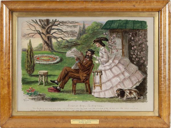 Married For Money - The Honeymoon Oil Painting by John Leech