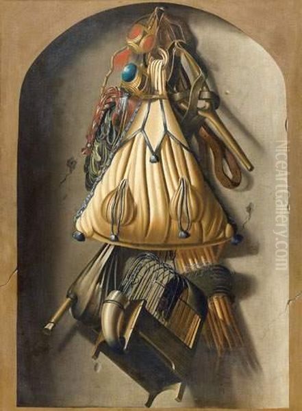 Trompe-l'oeil Aux Accessoires Du Fauconnier Oil Painting by Antonius Leemans