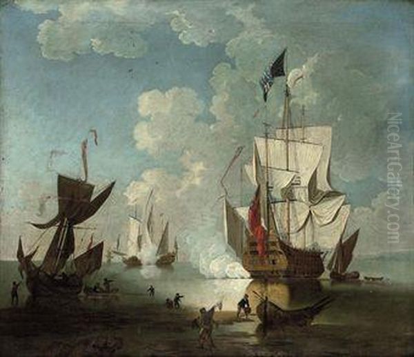 Stern Quarter View Of The Oil Painting by Thomas Leemans