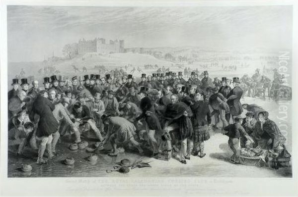 Grand Match Of Theroyal Caledonian Curling Club At Linlithgow Oil Painting by Charles Lees