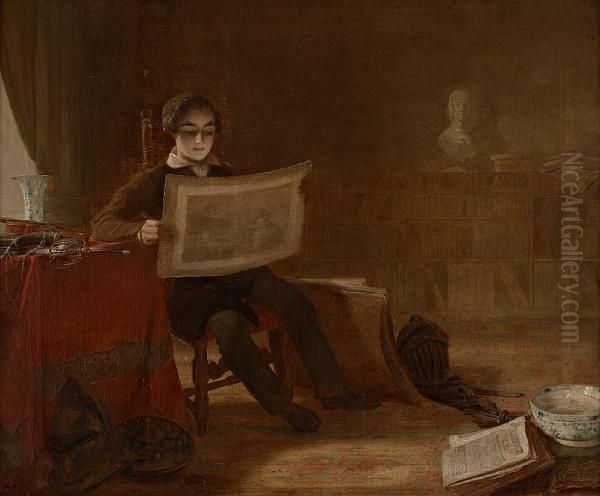 The Young Connoisseur Oil Painting by Charles Lees