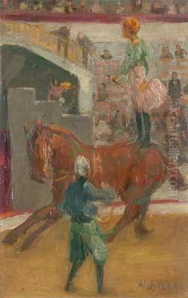 Pferdedressur In Der Zirkusmanege Oil Painting by Wilhelm Lefebre