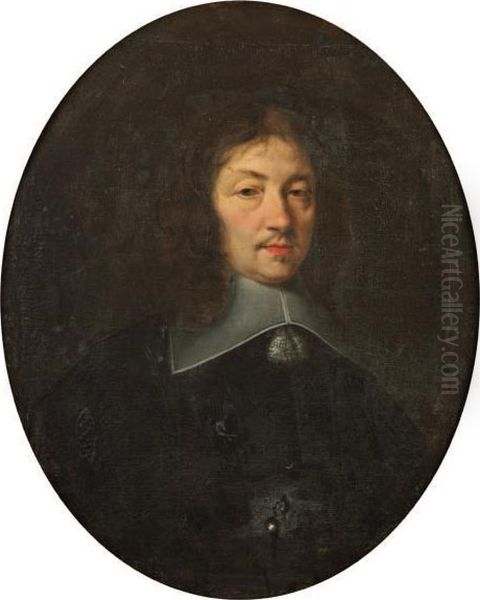 Portrait D'un Janseniste Toile Ovale Oil Painting by Claude Lefebvre