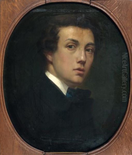 Portrait De Jeune Homme A Lalavalliere Oil Painting by Jules Joseph Lefebvre