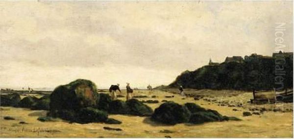 Maree Basse A Villerville, Aout 1878 Oil Painting by Louis Valere Lefebvre