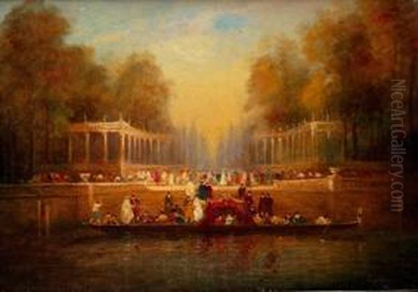 Fiesta En El Parque Oil Painting by Adolphe Rene Lefevre