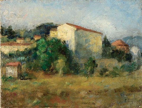 Paesaggio A Settignano Oil Painting by Achille Lega