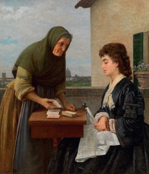 L'indovina Oil Painting by Silvestro Lega