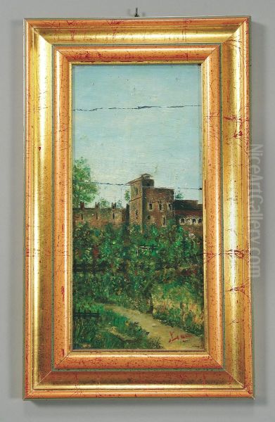 Castello Con Merli Oil Painting by Silvestro Lega