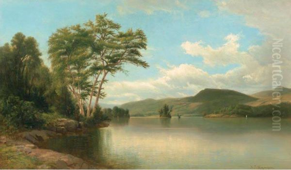 Near Pearl Point, Lake George Oil Painting by Nicolay Tysland Leganger