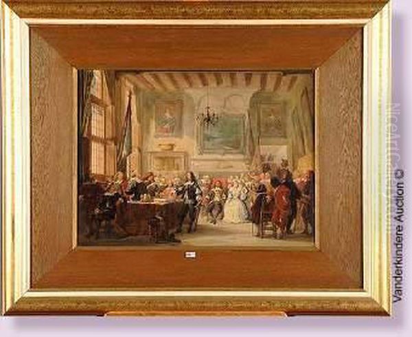 Reunion Diplomatique Devant Le Roi Oil Painting by Eugene Charles Legendre