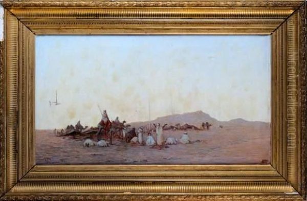 Le Campement Des Nomades Oil Painting by Leon Adolphe Legendre