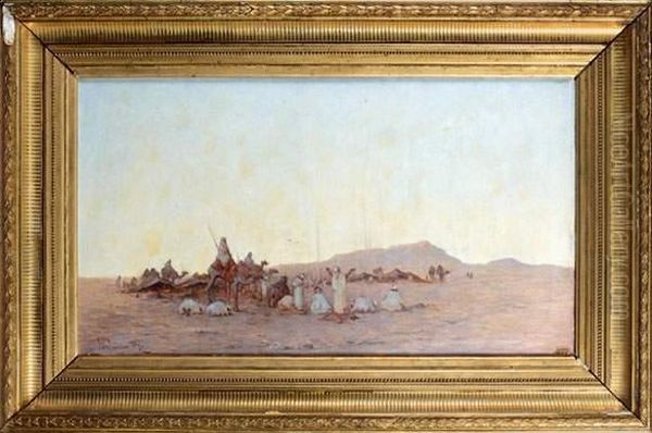 Le Campementbedouin Oil Painting by Leon Adolphe Legendre