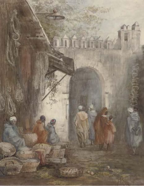 Market Place, Tangiers Oil Painting by Arthur Legge