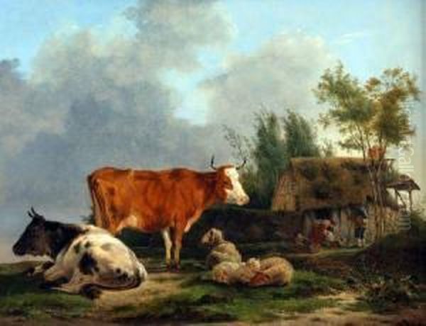 Rustic Landscape Oil Painting by Jean-Francois Legillon