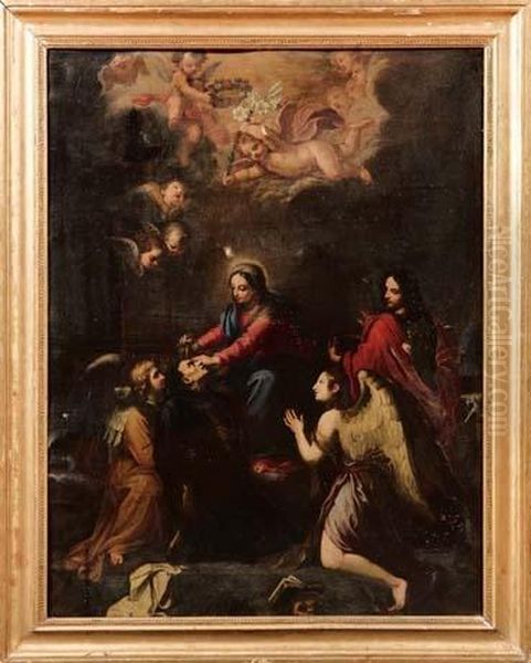 Madonna Con Angeli E Santi Oil Painting by Stefano Maria Legnani