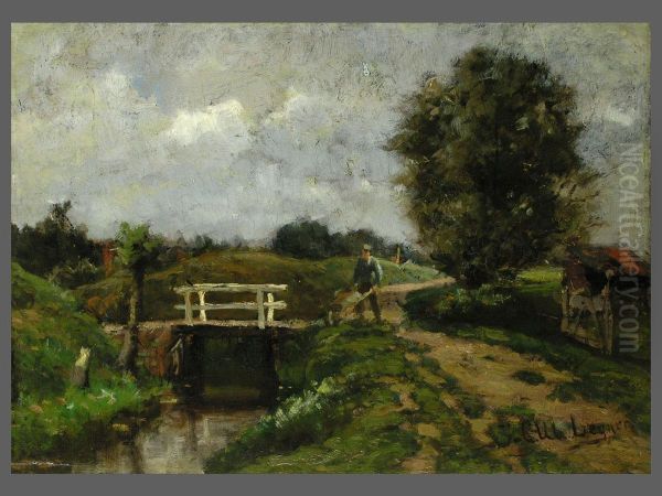 An Der Brucke Oil Painting by Johan Coenrad Ulrich Legner