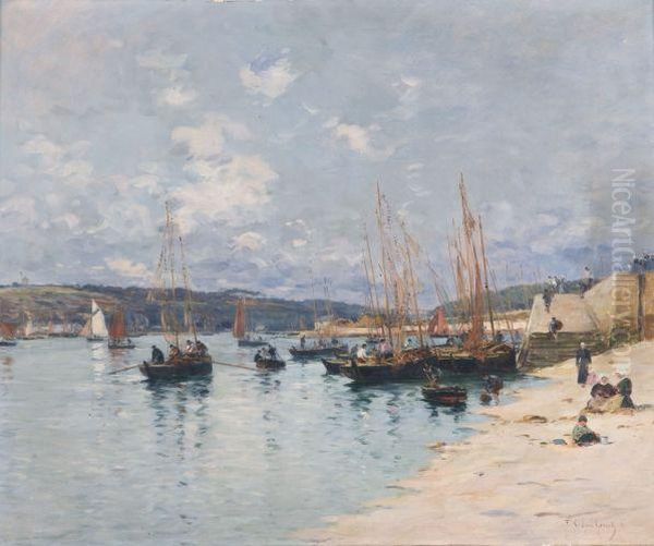 Vue De Concarneau Oil Painting by Fernand Marie Eugene Legout-Gerard