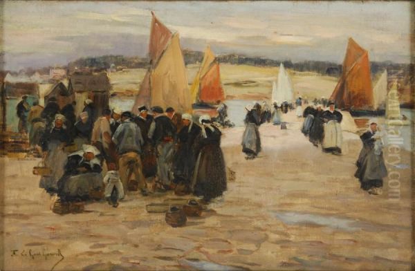 Sur Le Port Oil Painting by Fernand Marie Eugene Legout-Gerard