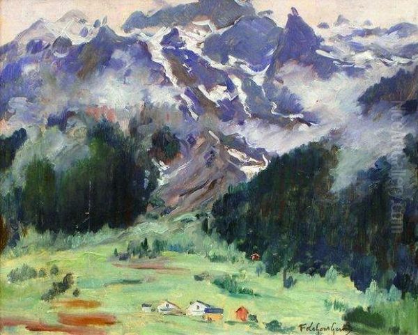 Paysage De Montagne Oil Painting by Fernand Marie Eugene Legout-Gerard