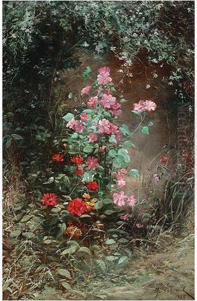 Woodland Flowers Oil Painting by Theodore Legrand