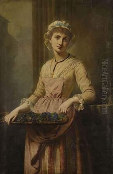 La Petite Vendeuse De Violettes Oil Painting by Auguste J. Fr. Legras