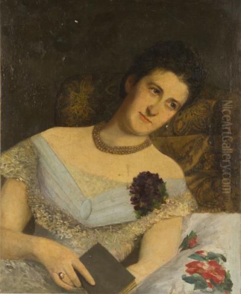 Ritratto Di Nobildonna Oil Painting by Henri Lehmann