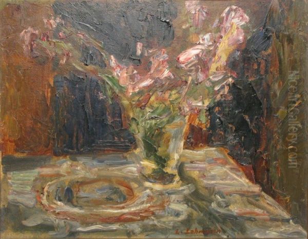 Bouquet A La Table Oil Painting by Leon Lehmann