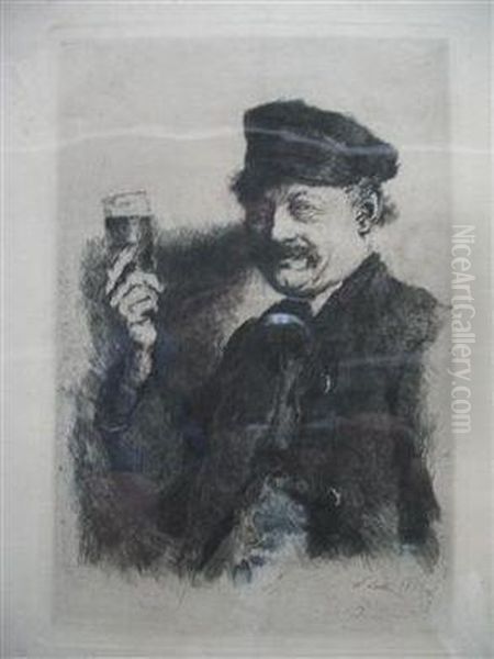 Der Trinker Oil Painting by Wilhelm Leibl