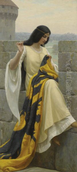 Stitching The Standard Oil Painting by Edmund Blair Blair Leighton