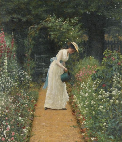 My Lady's Garden Oil Painting by Edmund Blair Blair Leighton