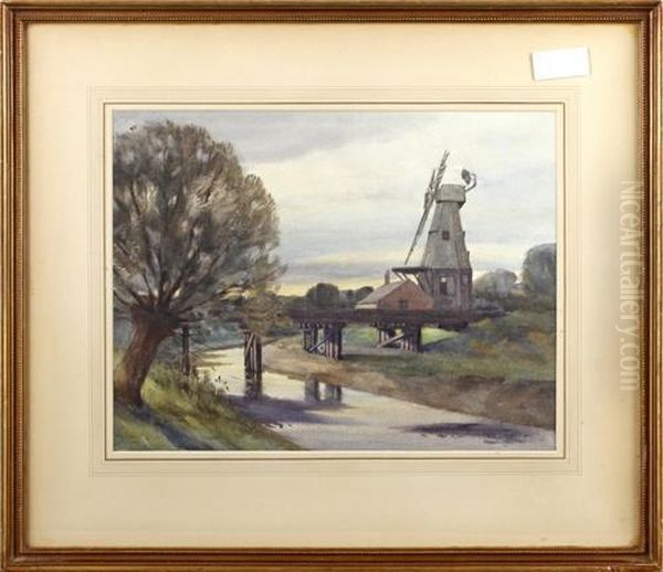 Bridge By A Windmill Oil Painting by Frederick Leighton