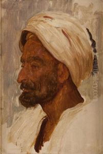 Study Of An Arab's Head, Tangier Oil Painting by Frederick Leighton