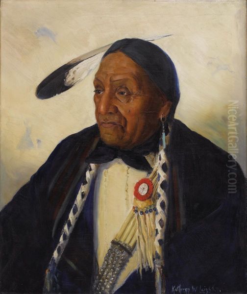 Pawnee Chief Oil Painting by Kathryn Woodman Leighton