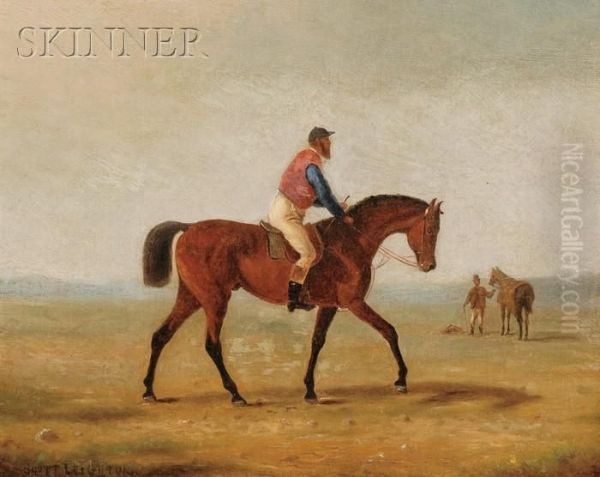 Horse And Jockey Oil Painting by Scott Leighton