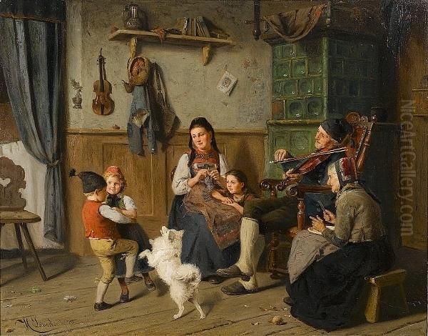 Dancing To The Fiddle by Heinrich Leinweber