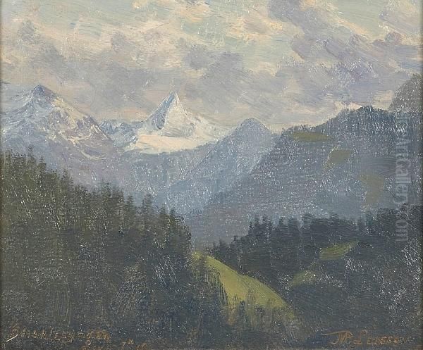 An Alpine Scene Of Berchtesgaden, Germany,1910 Oil Painting by Martin B. Leisser