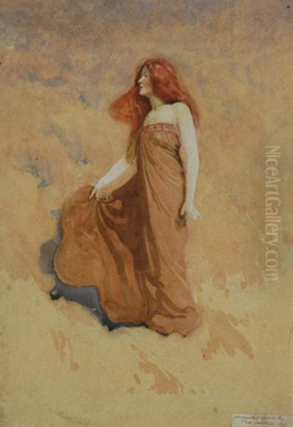 Sketch Of A Woman Oil Painting by Frederick William Leist