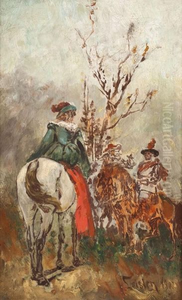 Zwei Reiter Oil Painting by Jacobus Leisten