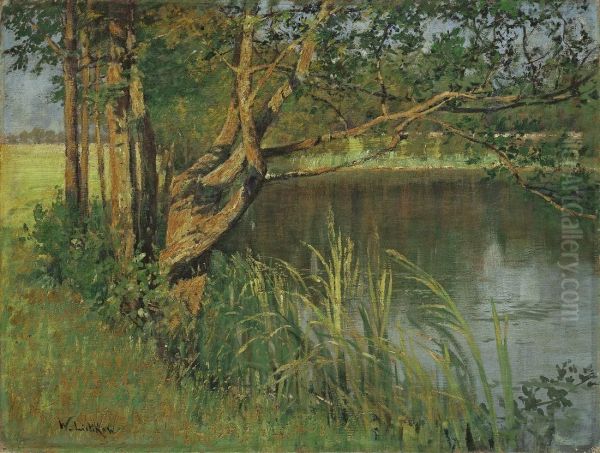 Partie Am Teich Oil Painting by Walter Leistikow