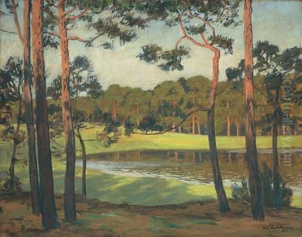 Grunewaldsee Oil Painting by Walter Leistikow