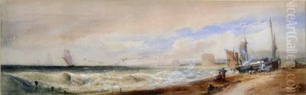 A Stiff Breeze Off The Mumbles Oil Painting by Richard Principal Leitch