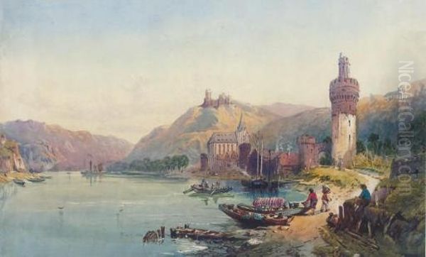 On The Rhine Oil Painting by Richard Principal Leitch